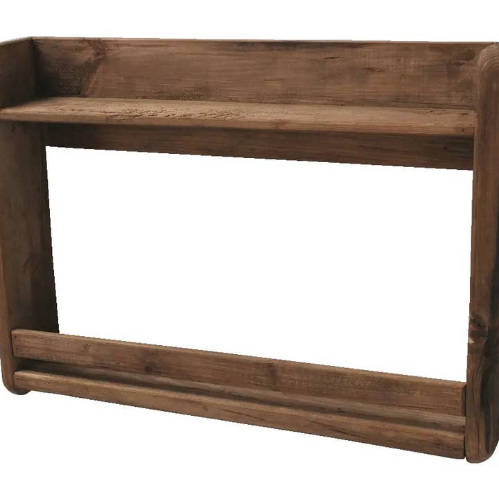 Shelf Wall Shelf Kitchen Shelf Solid Wood Shelf Brown Recycled Wood 69x49 cm for wholesale by Meinposten
