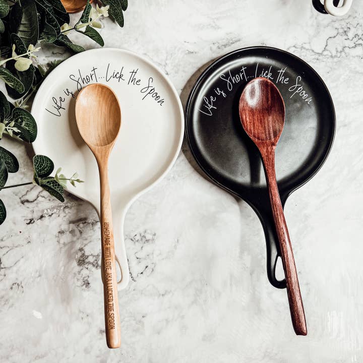 Gia Roma - Wholesale Spoon Rest - Kitchen Decor, Handmade Ceramic Spoon Rests + Wood Spoon Set21