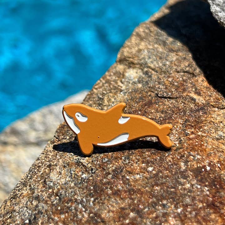 Orca enamel pin for wholesale by Fin Pin Shop