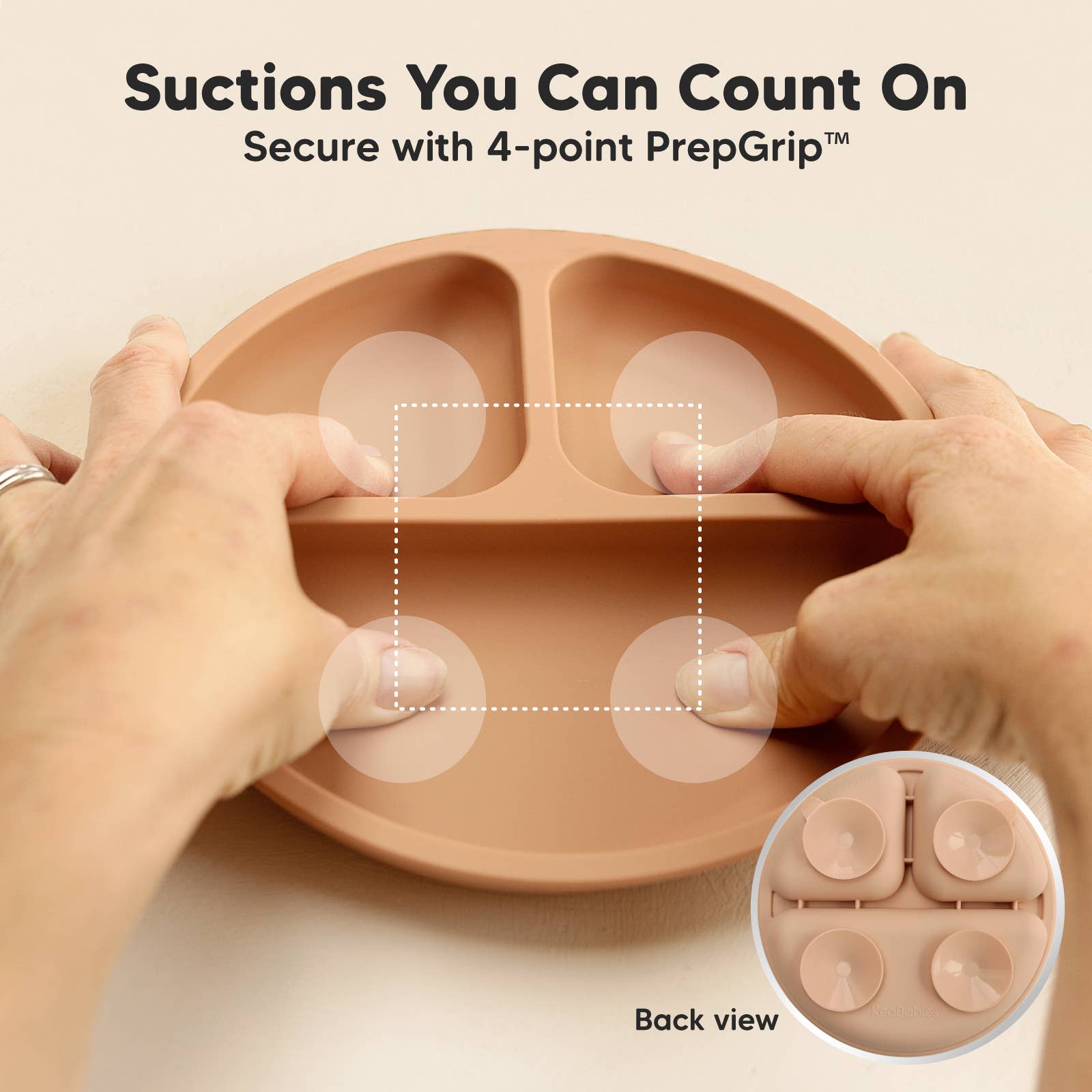Terracotta 3-Pack Prep Suction Plates for Baby, BPA-Free Silicone Plate for wholesale on Faire2