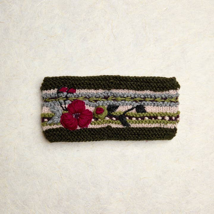 Bandeau en tricot Color Block Forêt Sombre pour la vente par By Many Hands