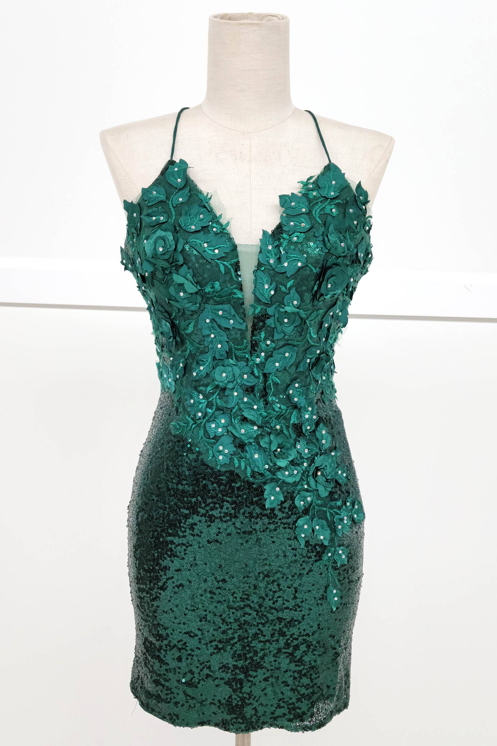 Chicas - Wholesale Jurk - Dames - Bodycon pailletten mini-jurk met bloemen en bandjes C80736