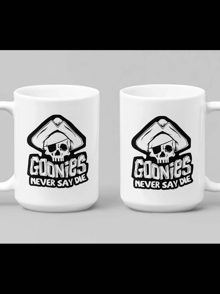 Goonies 15oz Keramische Koffiemok voor wholesale door I Will Cut You Creations