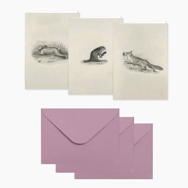 Warwick Furnace Farm LLC - Wholesale Stationery/Notecard Set - Mini Stationery | Creature Trio (Set of 3)