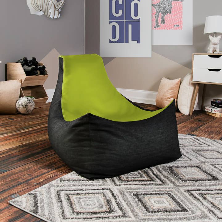 LuvU - Wholesale Chair - Jaxx Pixel Gamer Bean Bag Chair, Premium Vinyl / Dark Denim91