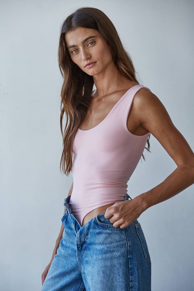 By Together - Vendita all'ingrosso Body - Donna - S1088 | Body senza maniche con scollo a V senza cuciture a doppio strato15