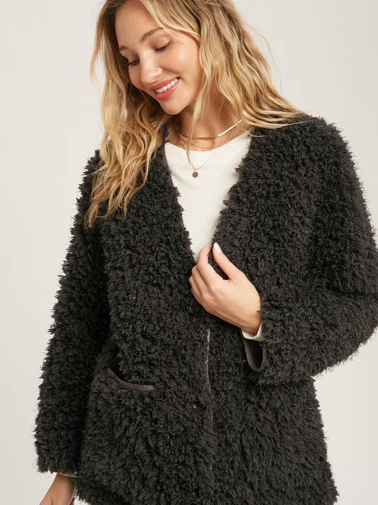 Pink Irene Wholesale - Wholesale Jacket – Women's - SHAGGY FUR SUEDE JACKET5