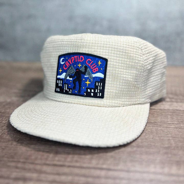 Mothman Cryptid Club Waffle Corduroy Hat for wholesale by The Space Bureau
