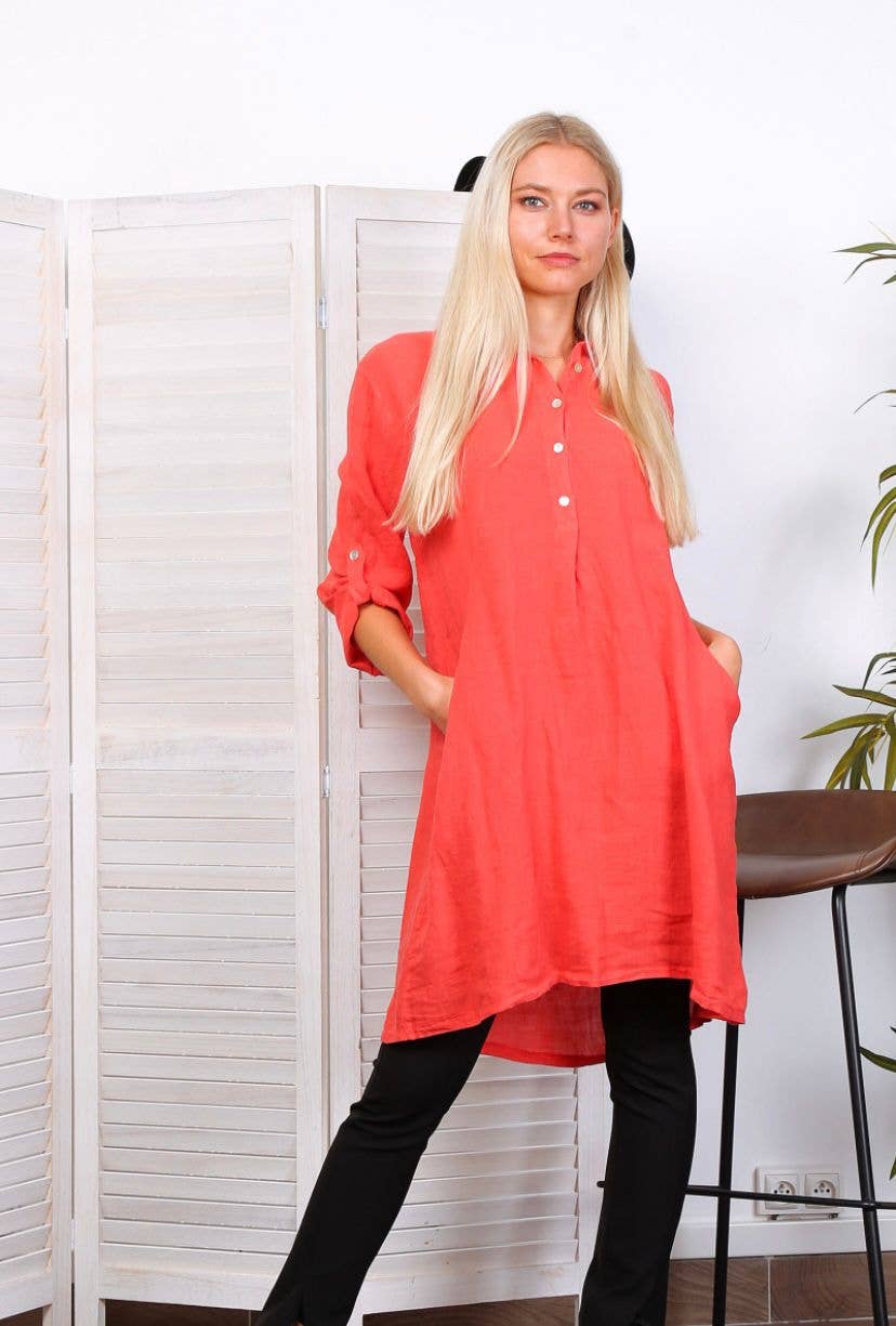 LÉA & LUC – Engroshandel Kjole - Dame – Korte kjoler i 100% hør REF. 135170