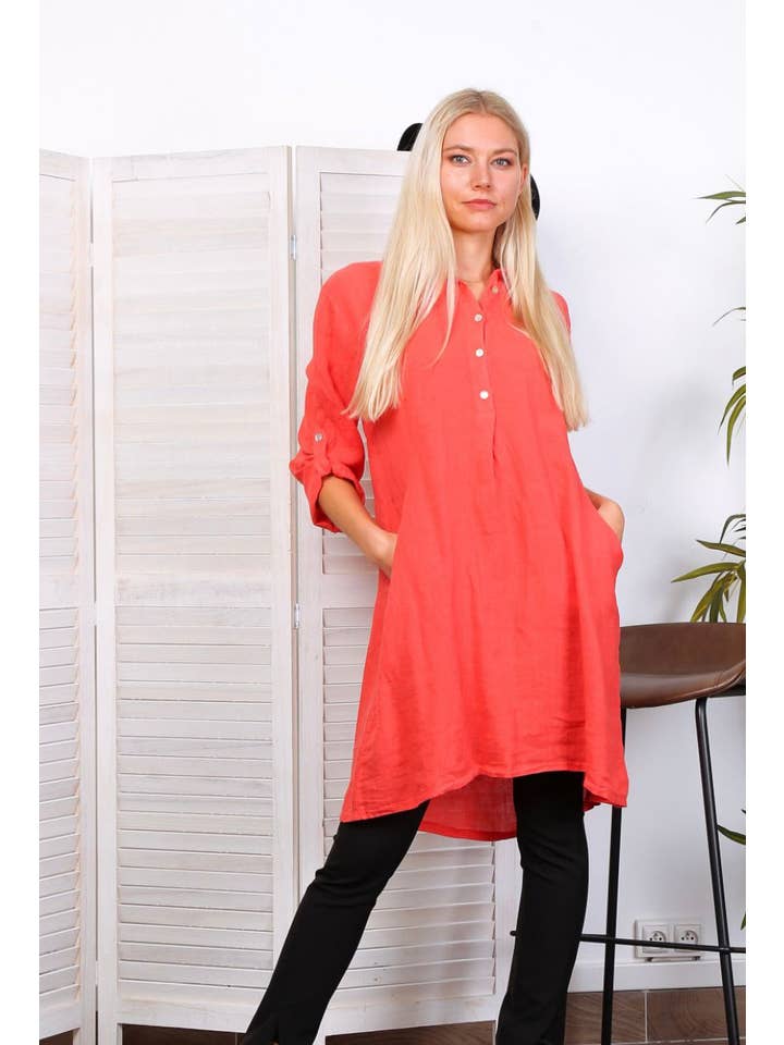 LÉA & LUC – Engroshandel Kjole - Dame – Korte kjoler i 100% hør REF. 135170