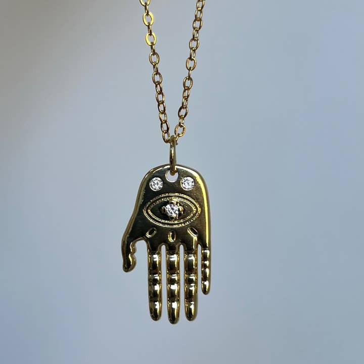 Heather Kahn - Venta al por mayor Collares con colgantes/abalorios - Collar Hamsa Good Vibes Only
