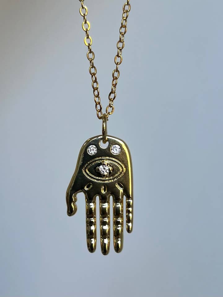 Good Vibes Only Hamsa Necklace for wholesale by Heather Kahn