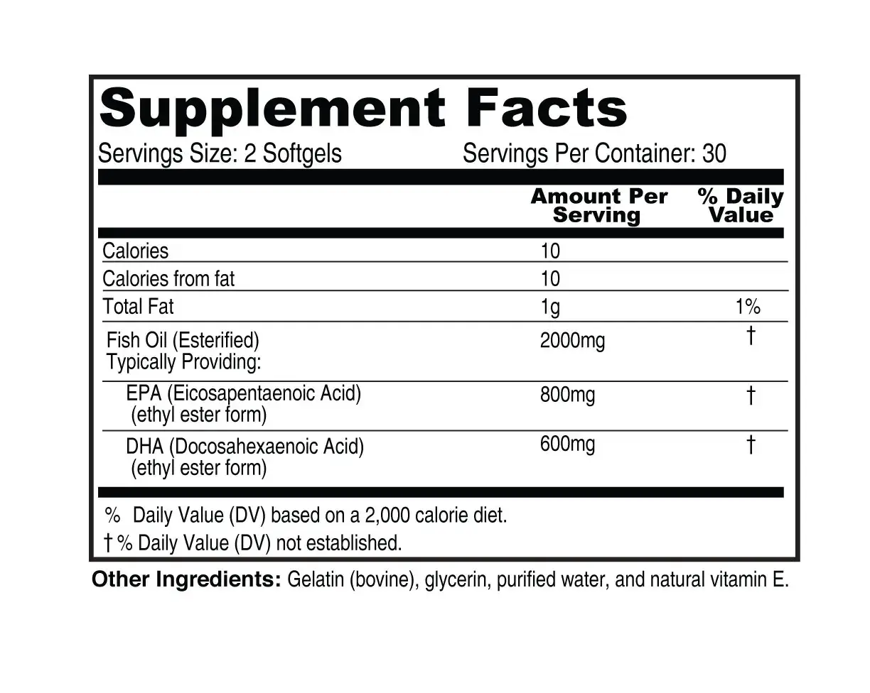 1 Life Science – Suplemento/vitamina oral por atacado – Omega 3 800EPA/600DHA 2000mg/2sg 60 SG1