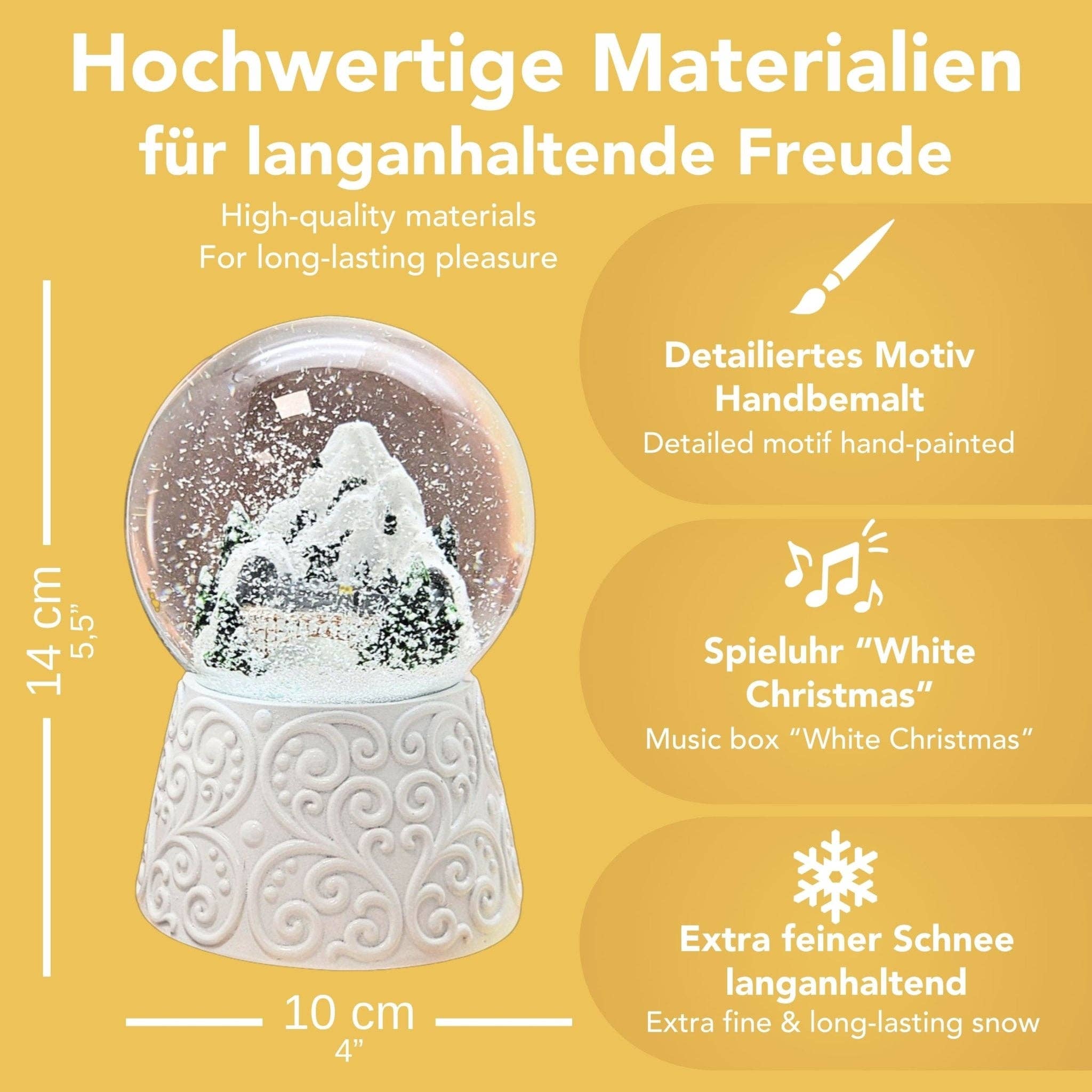 Schneekugelhaus - Vendita all'ingrosso Palla di neve - Bambini e neonati - Sfera di neve nostalgica paesaggio montano su base bianca4