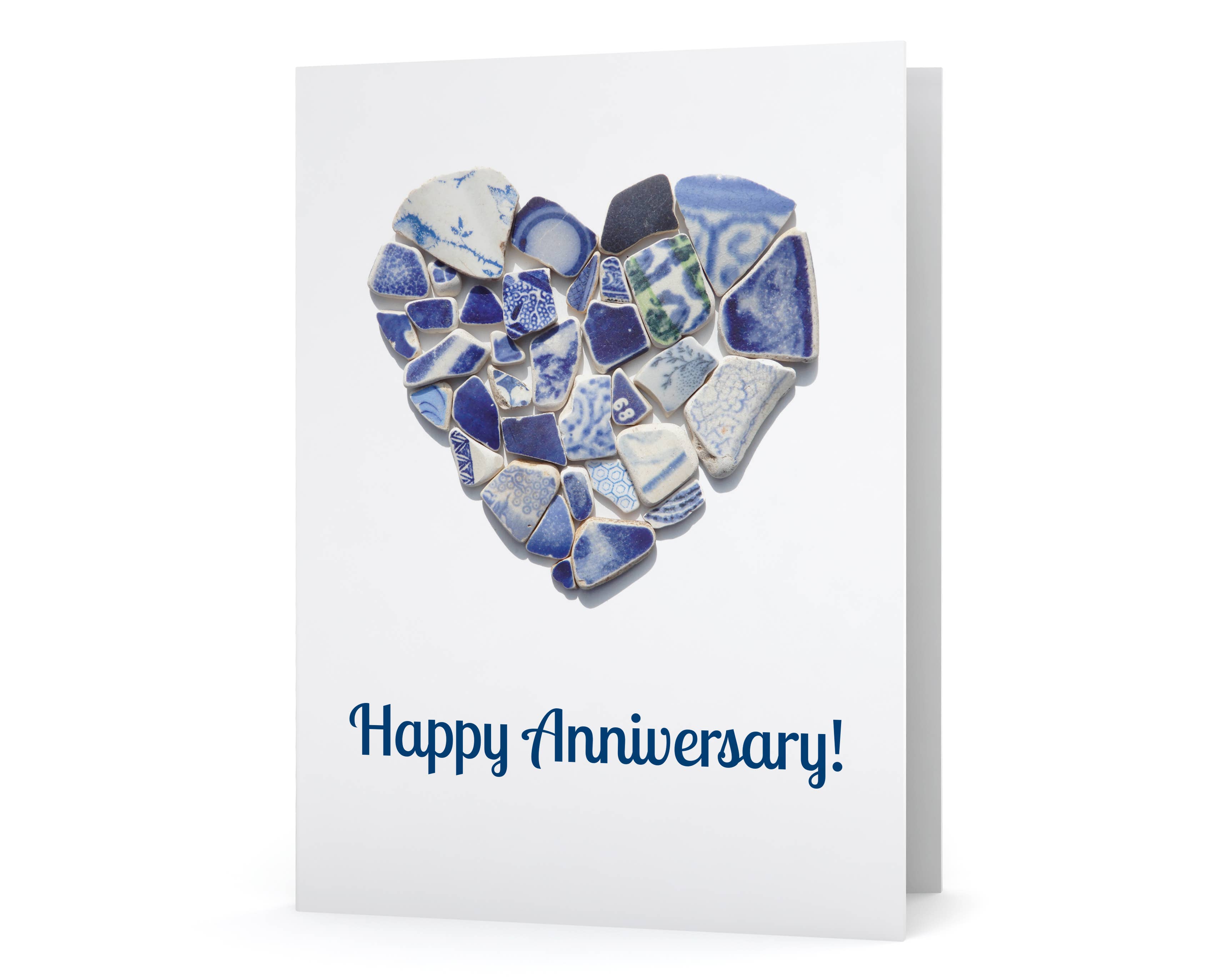 Beachcombing / Etched by the Sea - Wholesale Anniversary Card - Sea Pottery Heart Anniversary Card0