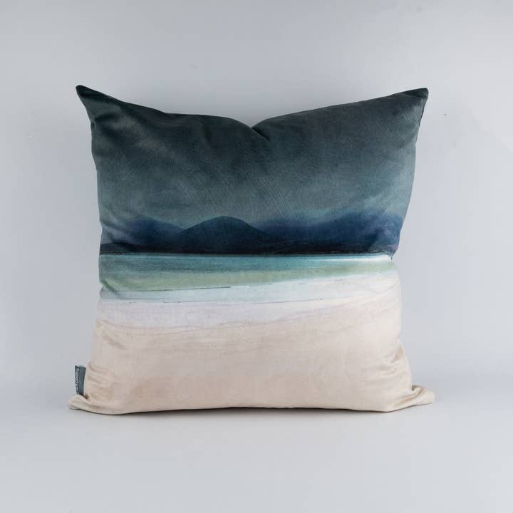 Cath Waters Scottish Landscapes - Wholesale Throw/Decorative Pillow - Horgabost Harris Velvet Cushion1