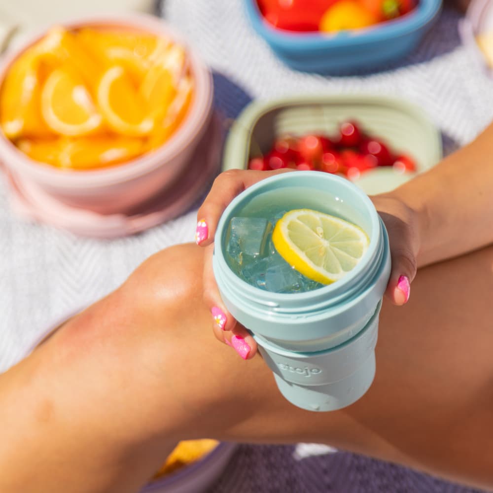 Stojo - Vente Gourde/bouteille isotherme - Gobelet de voyage pliable 12 oz (355 ml) - emballage agrandi11