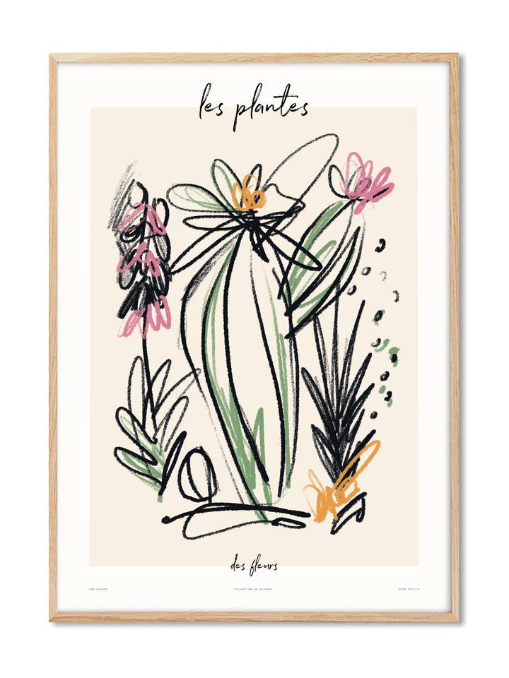 Affiche d'art fine Les plantes des fleurs pour la vente par PSTR Studio