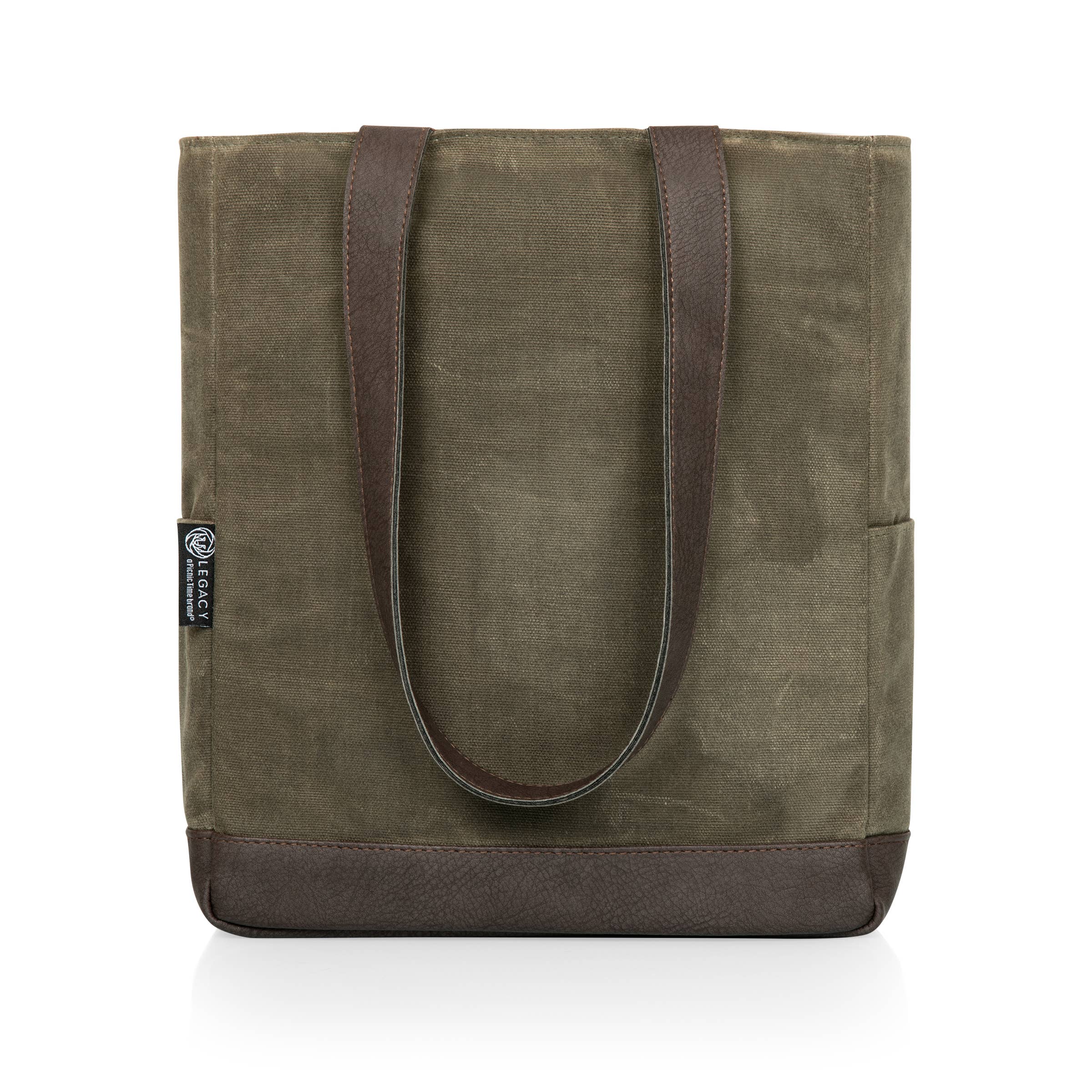 Khaki Green with Beige Accents 3 Bottle Insulated Wine Cooler Bag for wholesale on Faire0