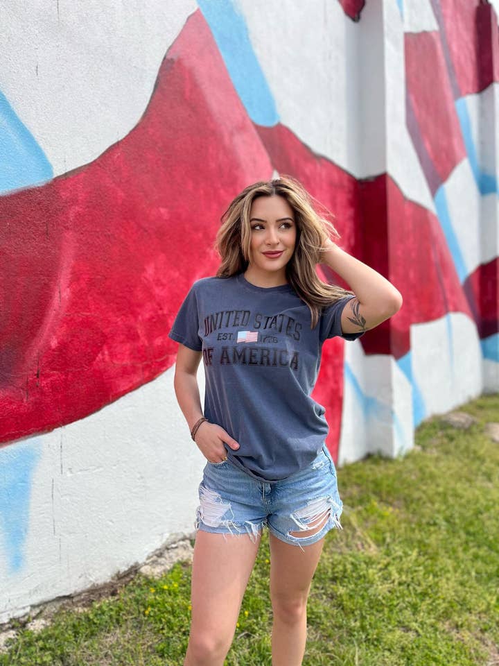 United States of America Tee for wholesale by Adelle Linen
