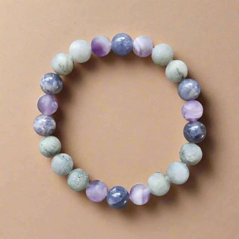 Harmony Mala - Wholesale Beaded/Pearl Necklace - Cordierite, Labradorite, and Amethyst Mala Necklace3