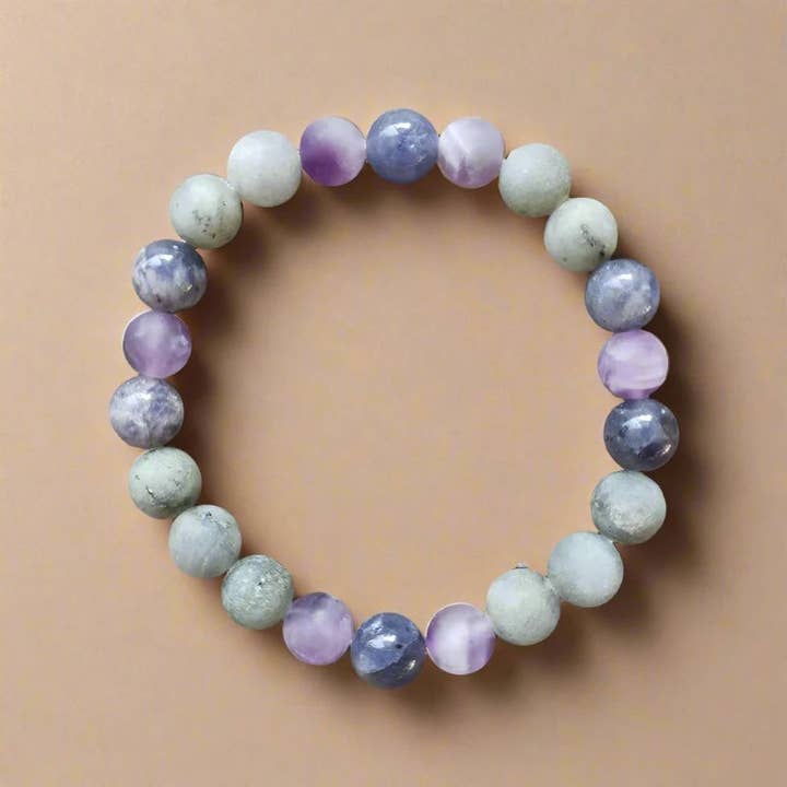 Harmony Mala - Wholesale Beaded/Pearl Necklace - Cordierite, Labradorite, and Amethyst Mala Necklace3
