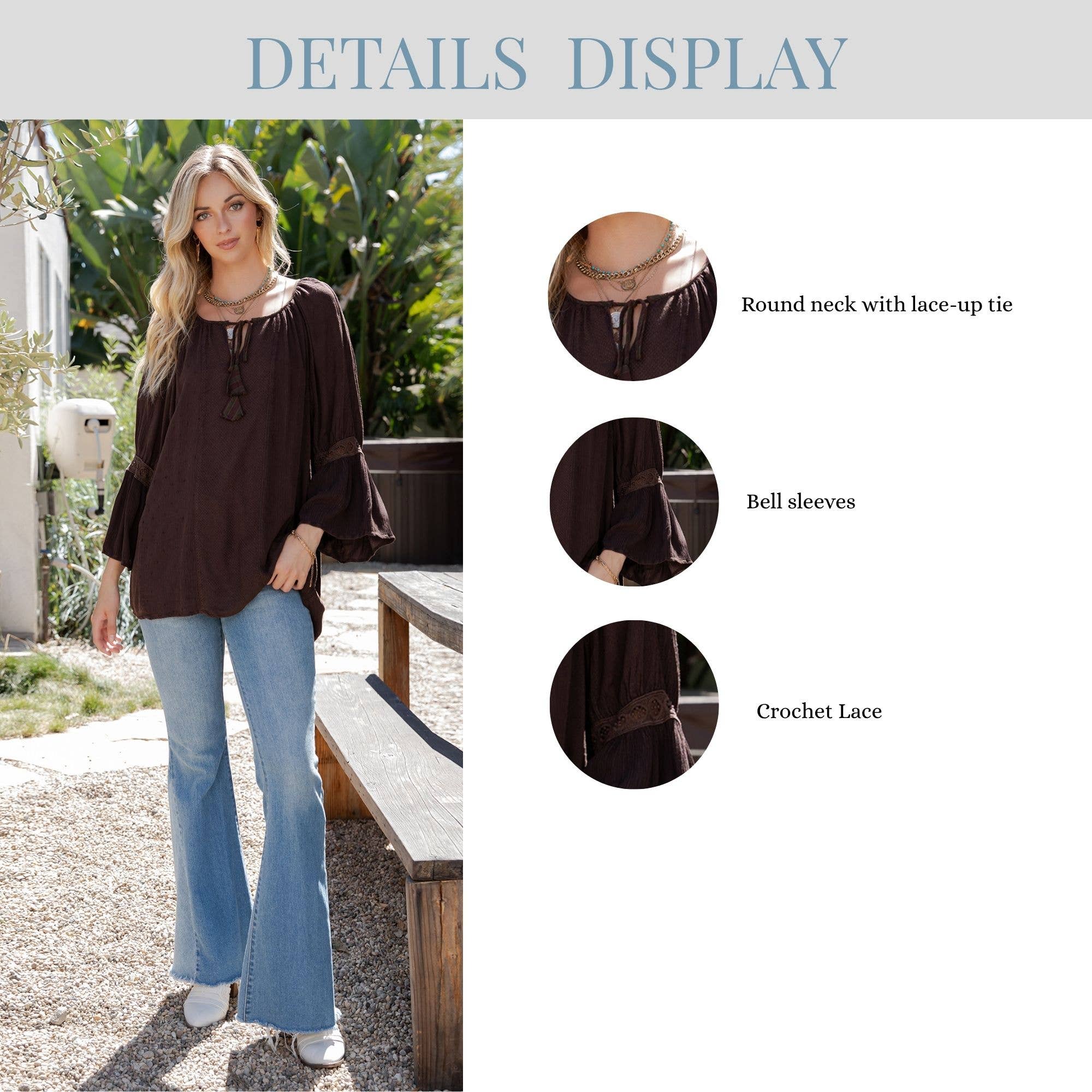 Young Threads - Wholesale Tunic - Women's - Peasant Top with Print Checks Patchwork (New Color)19