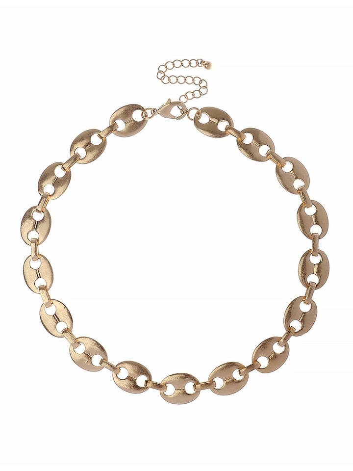 Sculpted Oval Fusion Link Necklace for wholesale by Oceanic Jewellers - Majique London