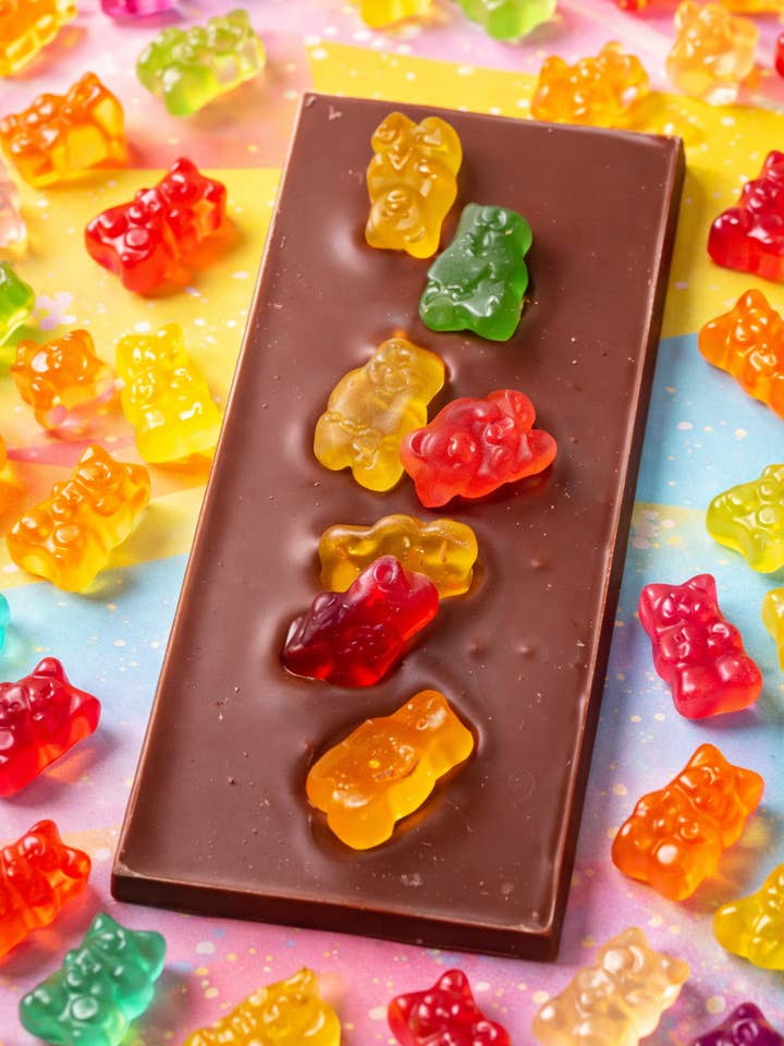 Gummy Bear Carnival Bar for wholesale by Luxe Chocolate