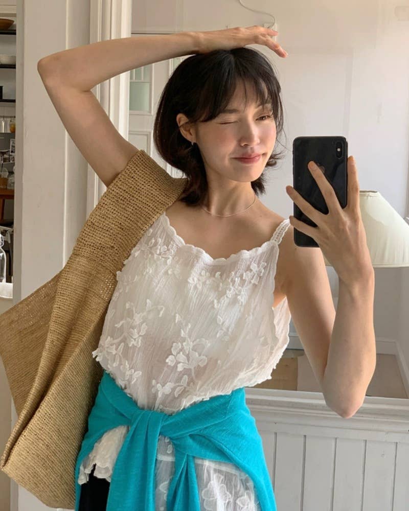 Hope & Sunshine - Wholesale Camisole - Dames - Kanten Geborduurde Jacquard Camisole8