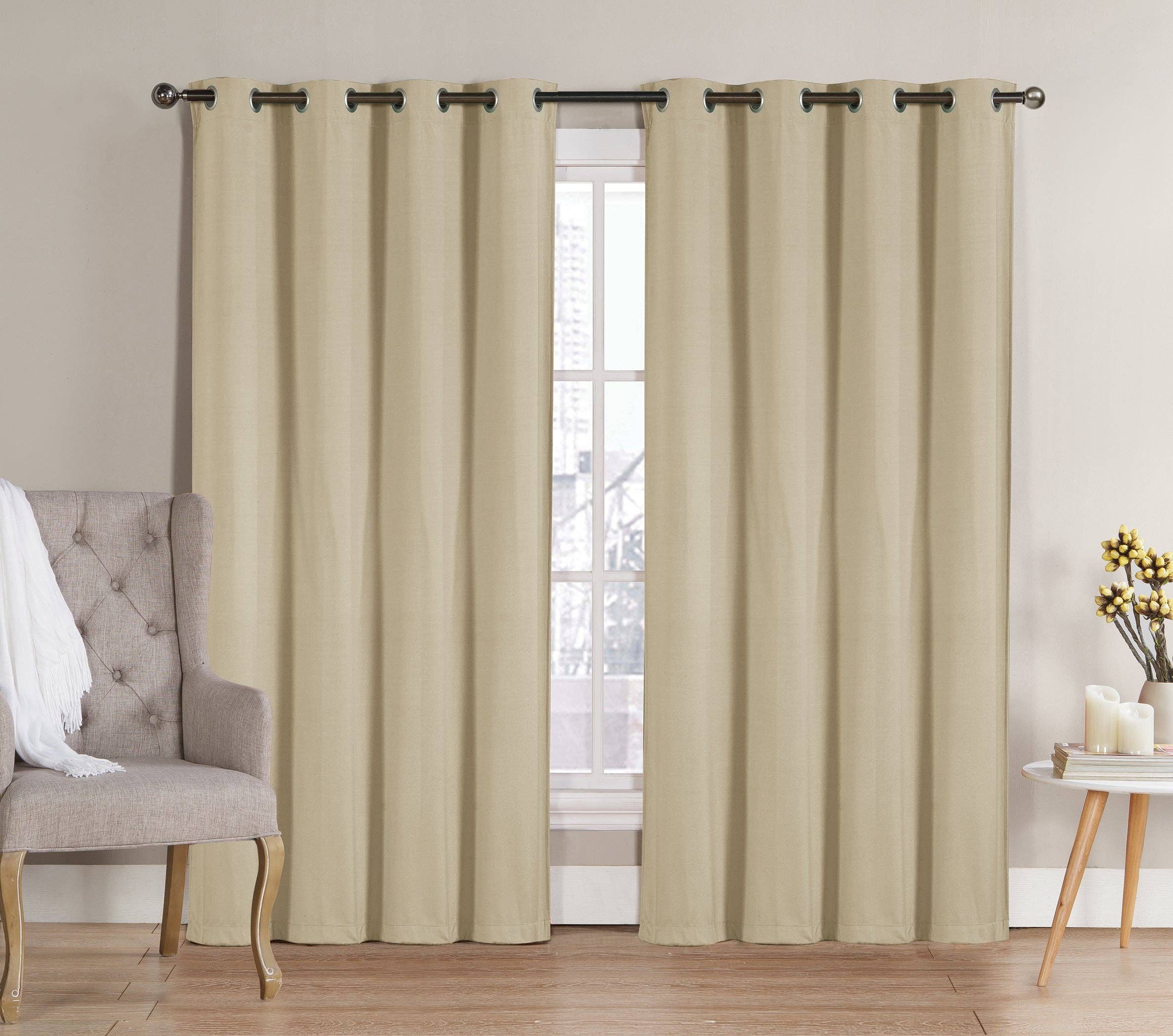 Linen Mart - Wholesale Curtain - Solid Grommet Top Thermal Insulated Blackout Window Curtain5