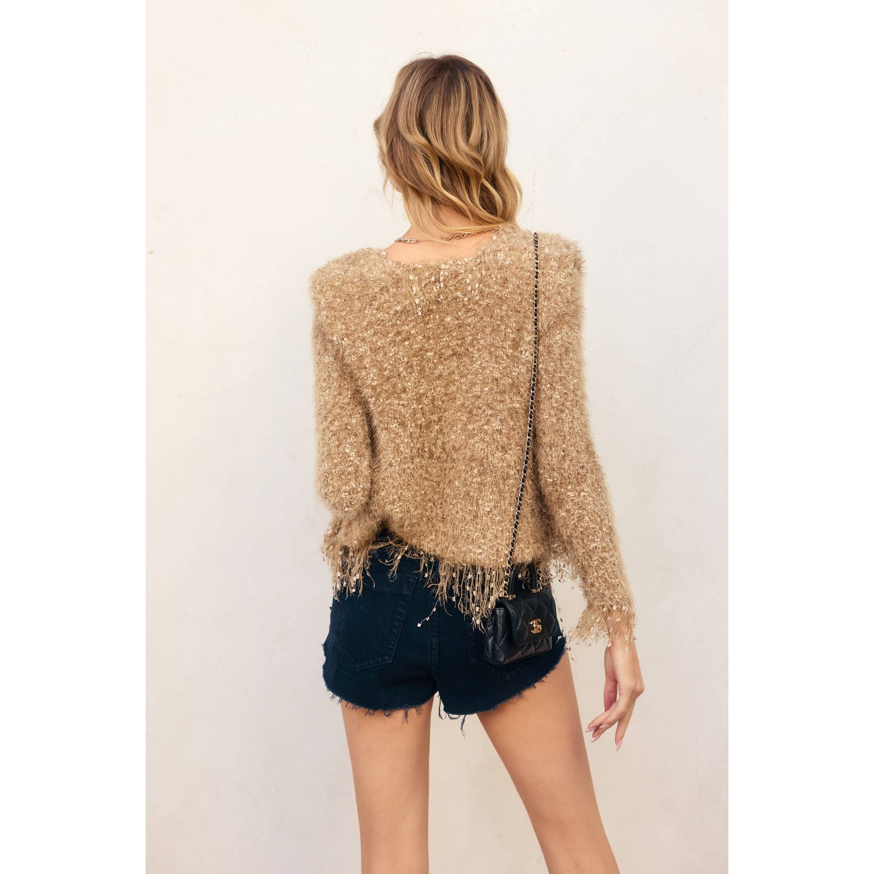Dress Forum - Wholesale Jacket - Women's - Shimmering Knitted Open Front Jacket8