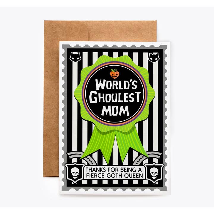 Carte Ghoulest pour la fête des mères pour la vente par Spooky Cat Press
