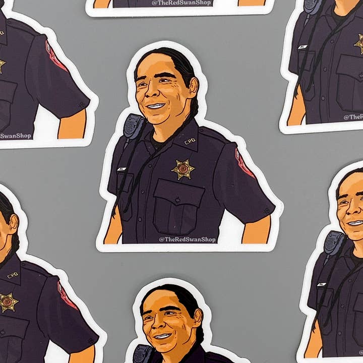 The Red Swan Shop – Engroshandel Klistermærke – Vinylmærkat -Reservation Hunde - Officer Big Hill1