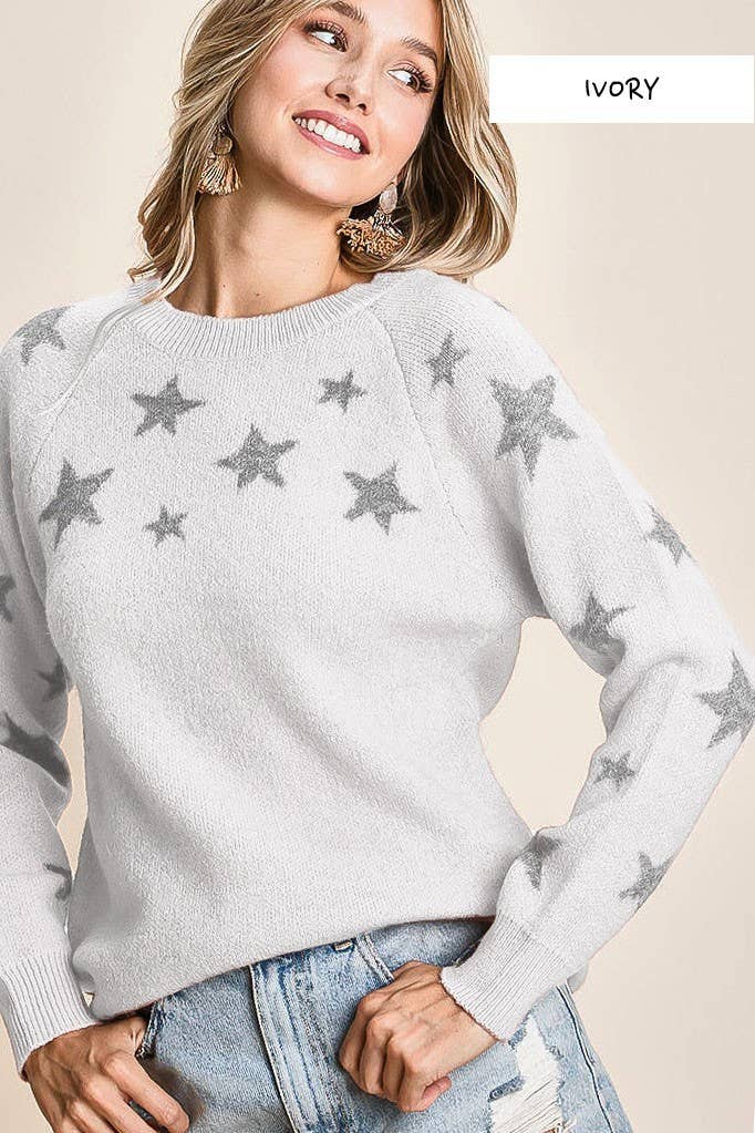 Vanilla Monkey - Wholesale Knit Sweater - Women's - Star Print Pull Over Sweater0
