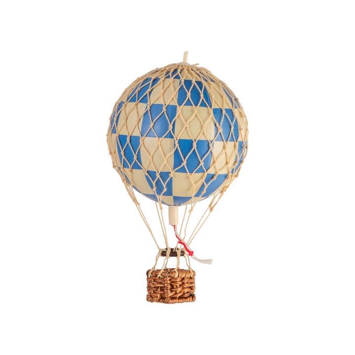 Authentic Models - Vente Décorations de table - Montgolfière Flottant Le Ciel - Check Bleu