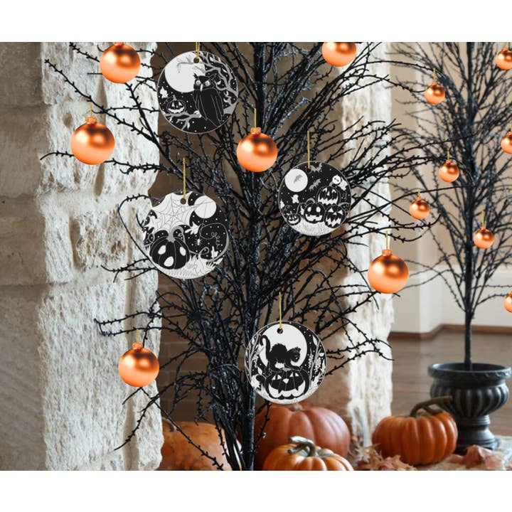 Vintage-Inspired Jack-O-Lantern Halloween Tree Ornaments for wholesale by RiverWood Forest