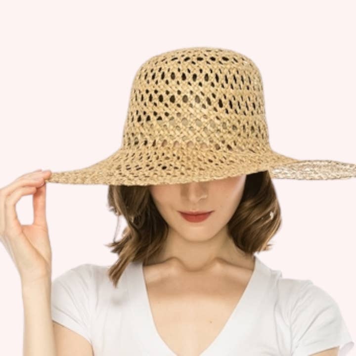 Natural Open Weave Seagrass Straw Hat – Handwoven for wholesale on Faire1