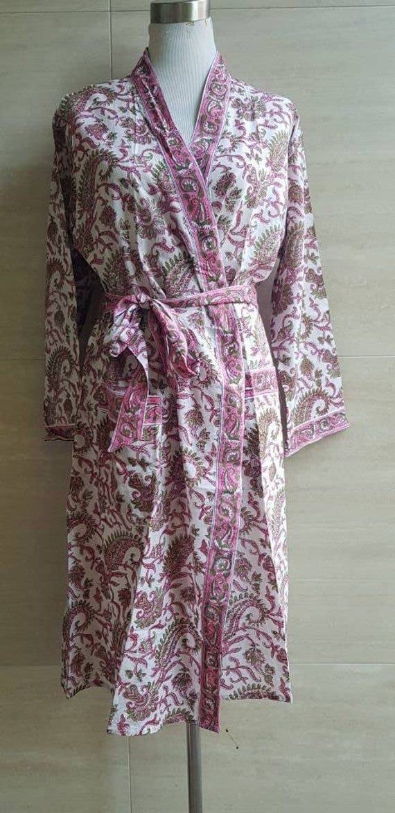 Homesoul – wholesale Robe – Women's – Block Print Kimono Gowns- Set of 101