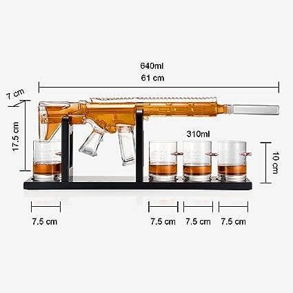 The Wine Savant /  Khen Glassware – Engroshandel Karaffel – Whisky AR15 karaffel sæt- med 4 2. ændringsbriller3