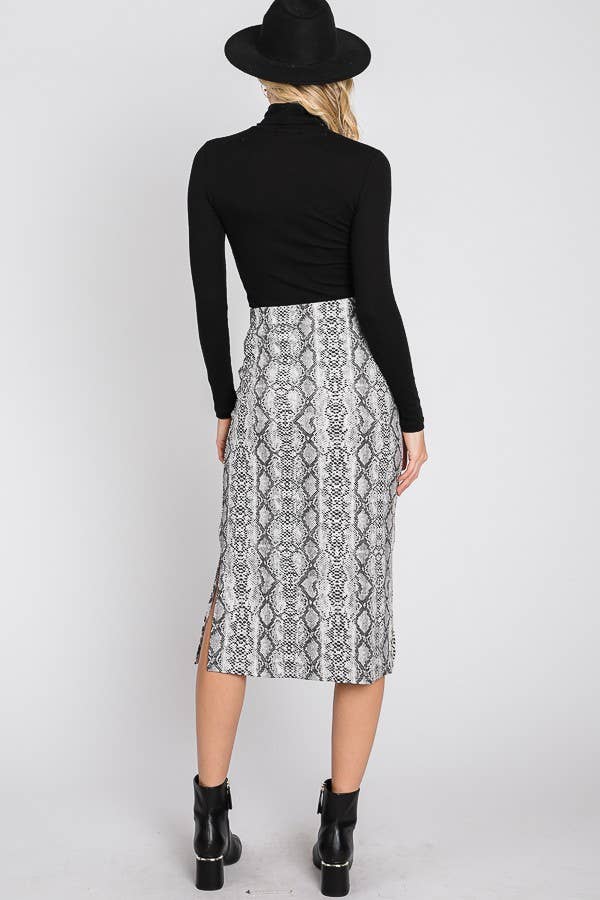 JADE BY JANE - Vendita all'ingrosso Gonna - Donna - GONNA MIDI CON STAMPA PITONE - KRS5015 (solo Plus)3