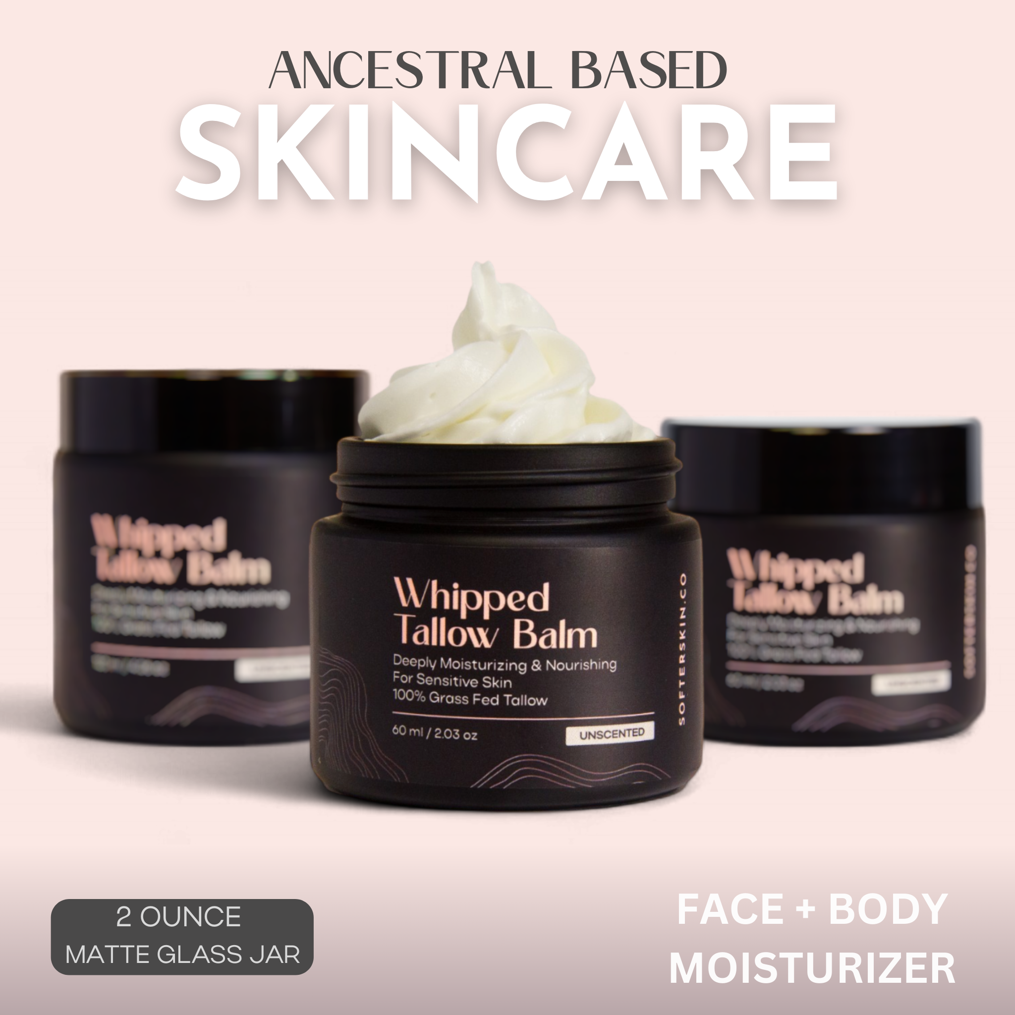 Softer Skin - Wholesale Body Cream/Lotion - Whipped Tallow Unscented (2 oz)2