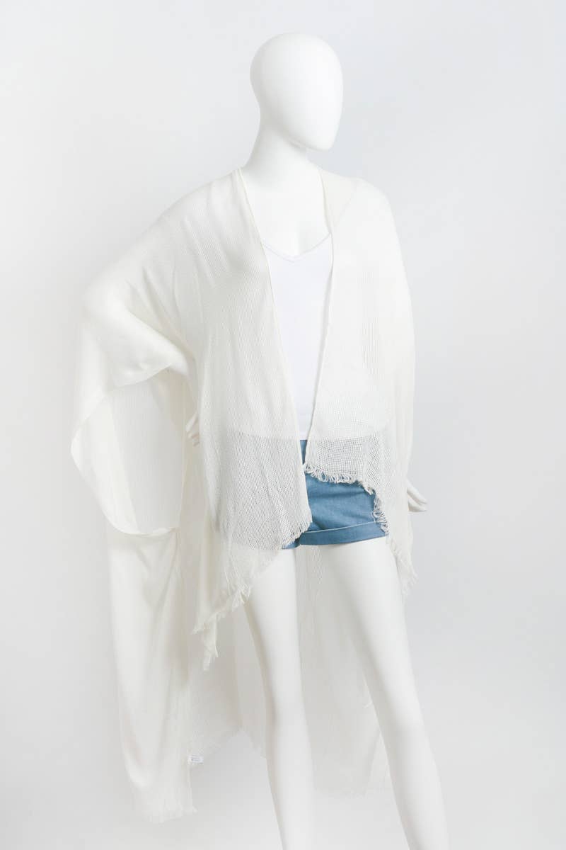 Leto Accessories - Vente Kimono – femme - Kimono bohème chic Festival Fantasy avec bord effiloché - plus de 10 couleurs6