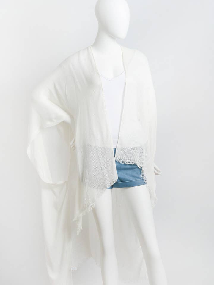 Leto Accessories - Vente Kimono – femme - Kimono bohème chic Festival Fantasy avec bord effiloché - plus de 10 couleurs6