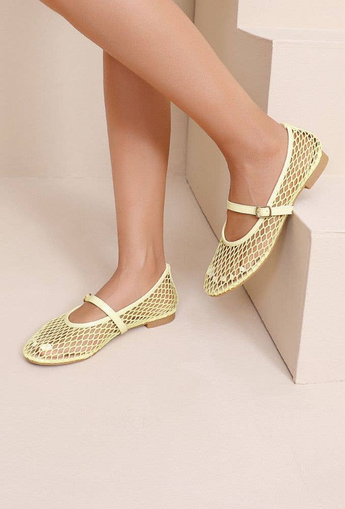 Joia Paris - Wholesale Flats - Women's - Mesh ballerinas with strap CQ-67724