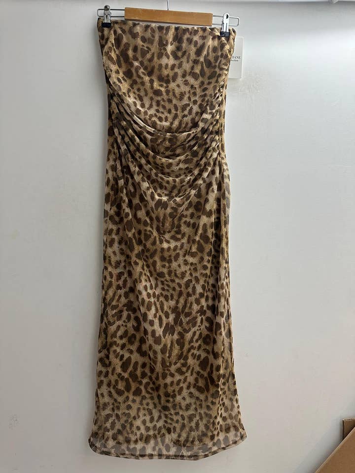 10363LE one size printed strapless dress for wholesale by LORIANE