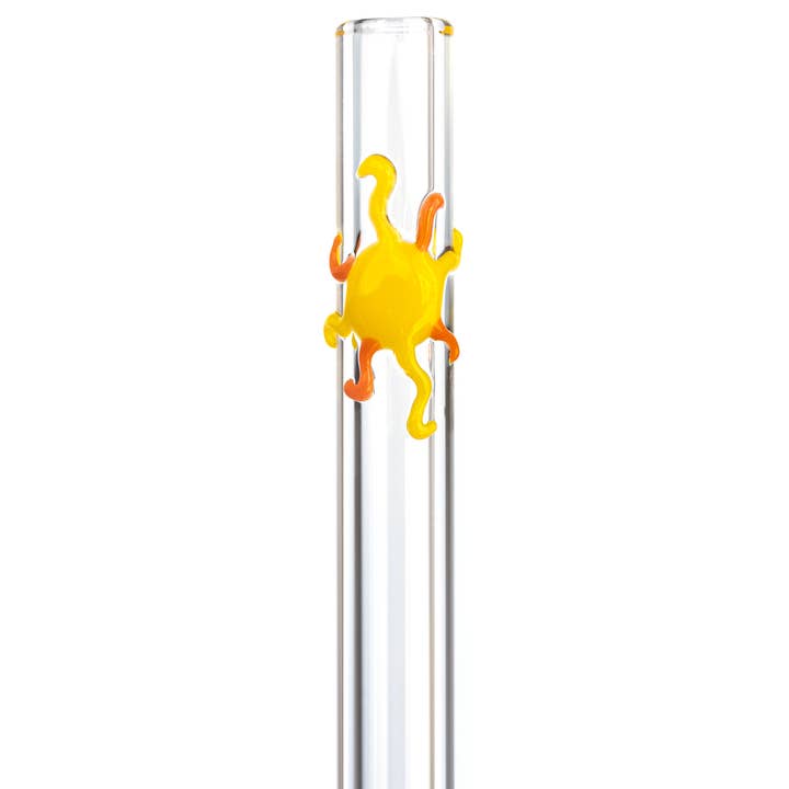 Sun Accent Reusable Glass Straw with cleaning brush for wholesale by DrinkingStraws.Glass LLC