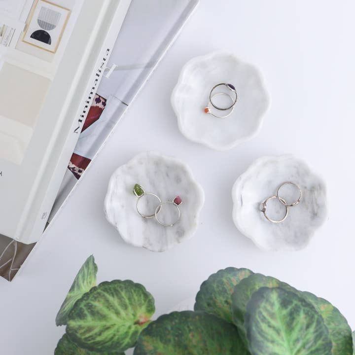 Un plato margarita de mármol blanco para venta al por mayor de Mi Esperanza Minerals