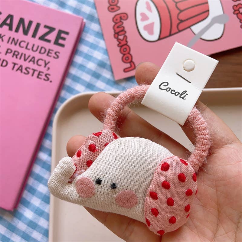 Tourtiwi - Wholesale Hair Tie - Kids - Cute animal hair band, cotton checkered hair tie3