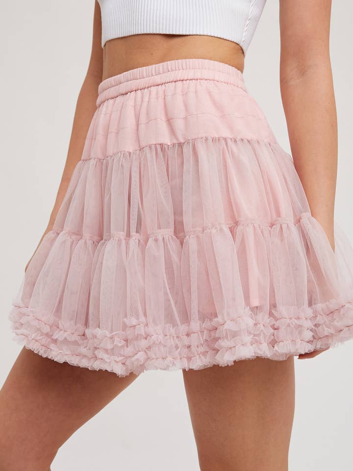 Bluivy - Wholesale Skirt – Women’s - RUFFLE-TIERED TULLE TUTU MINI SKIRT10